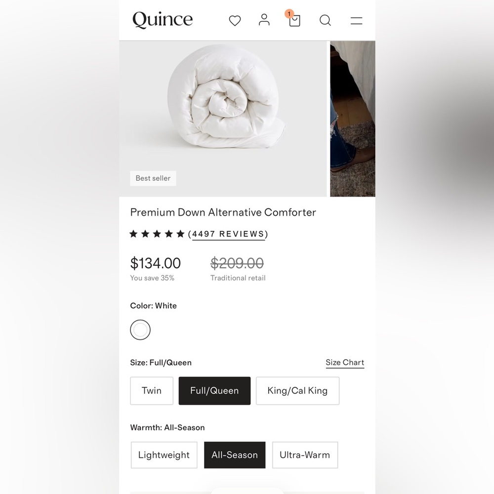 Quince Premium Down Alternative Comforter